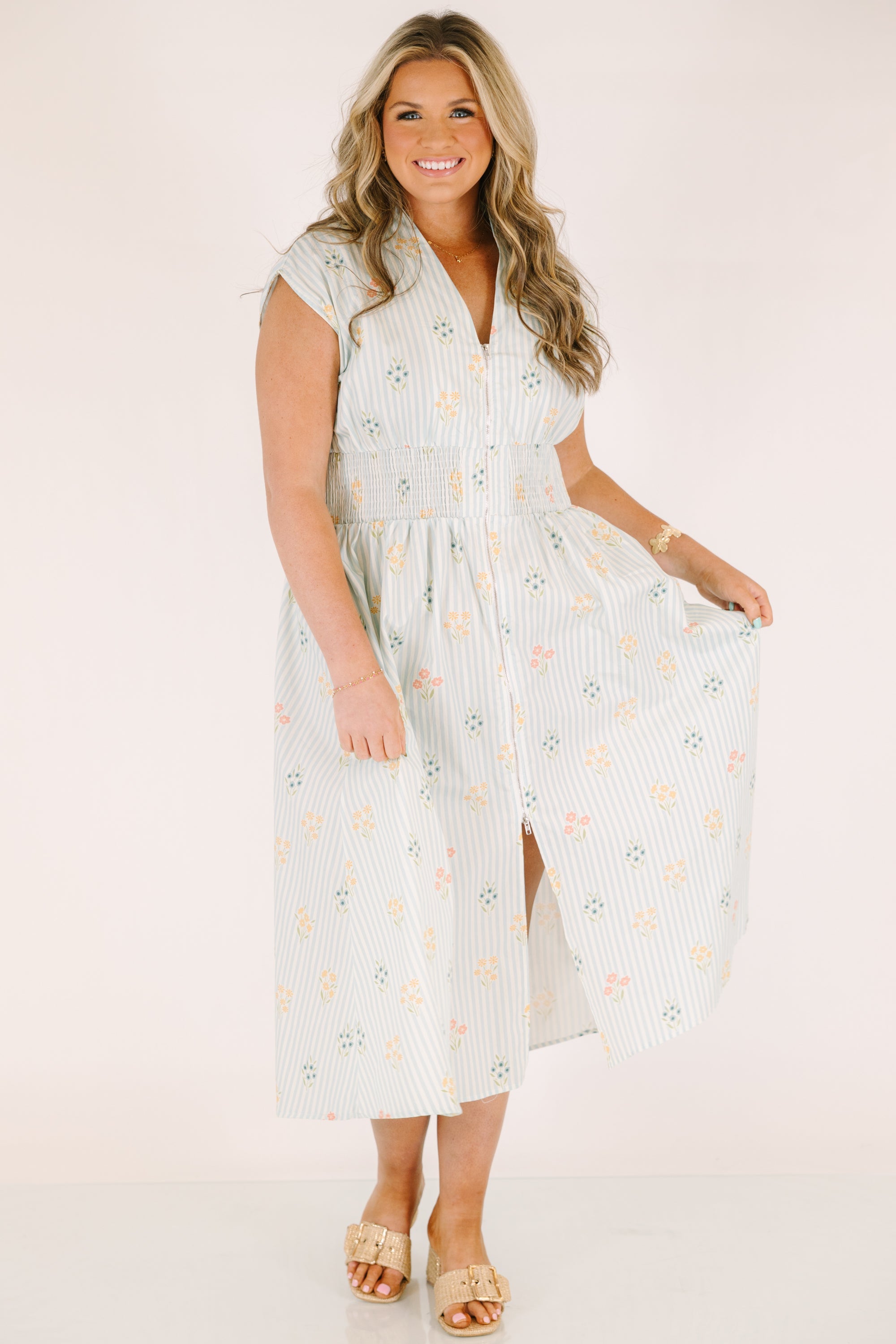 Late Night Skies Dress, Light Blue Mix