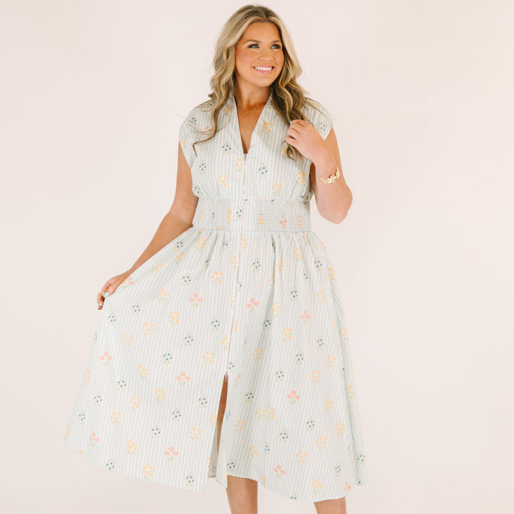 Late Night Skies Dress, Light Blue Mix