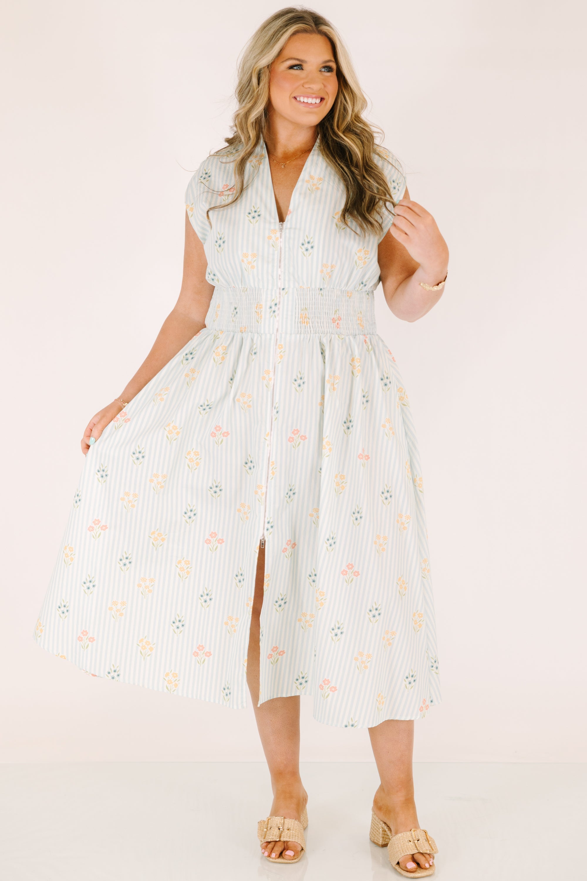 Late Night Skies Dress, Light Blue Mix