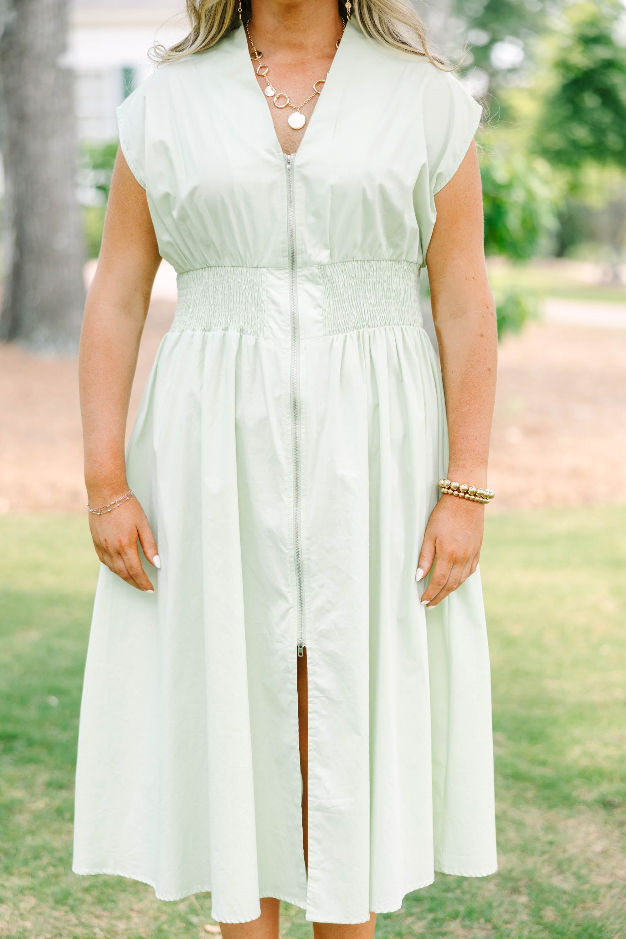 Late Night Skies Dress, Sage