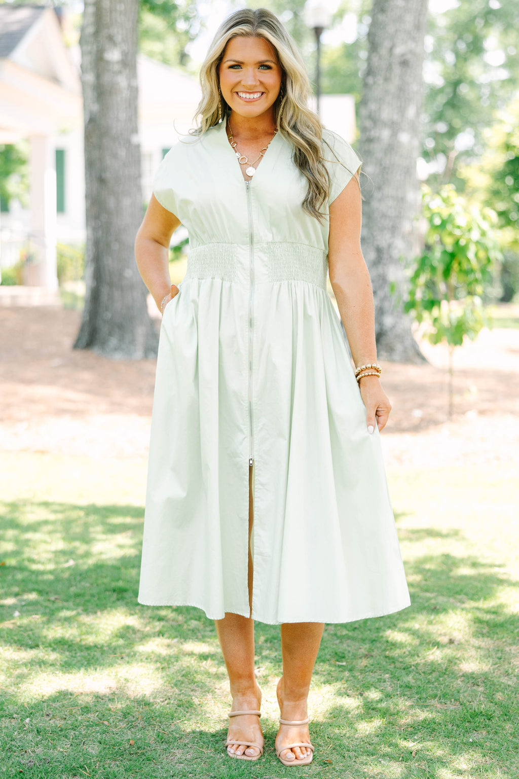 Late Night Skies Dress, Sage
