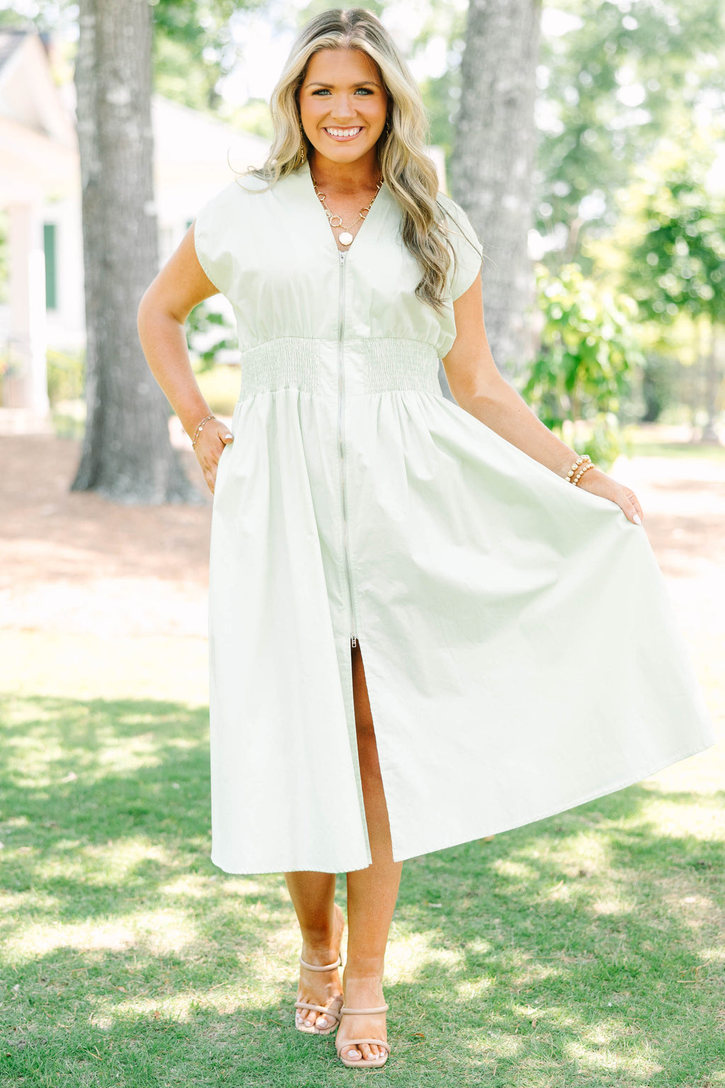 Late Night Skies Dress, Sage