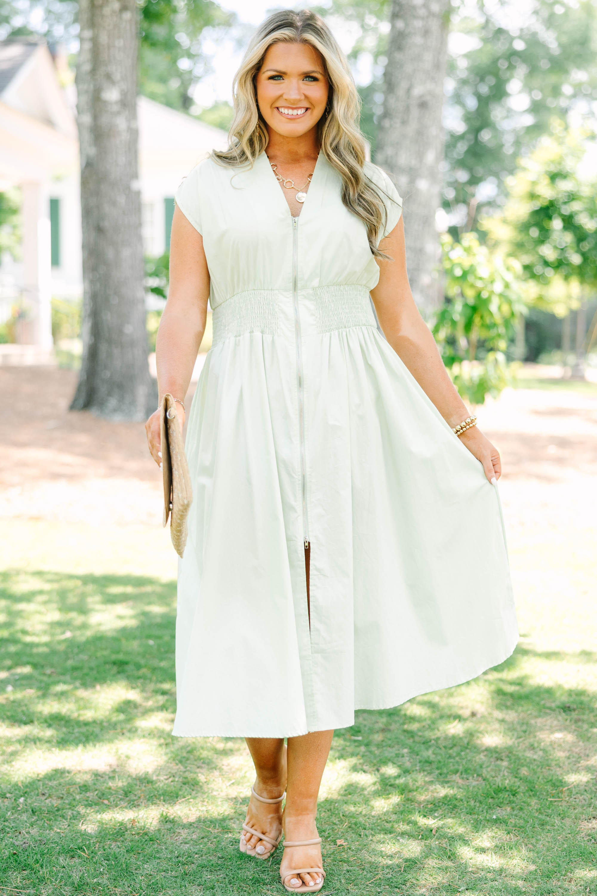 Late Night Skies Dress, Sage