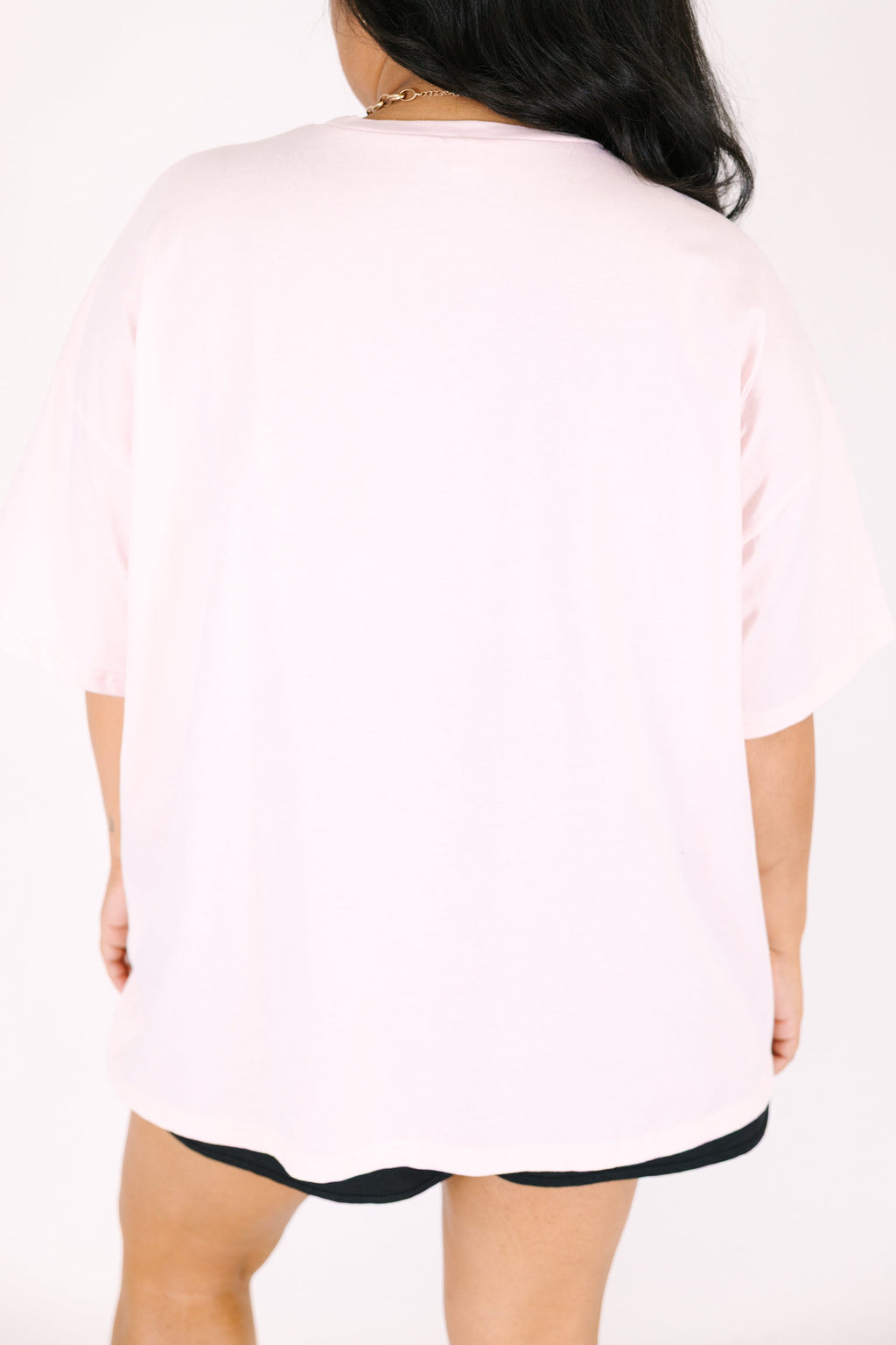 Lazy Daisy Boyfriend Tee, Cream Pink