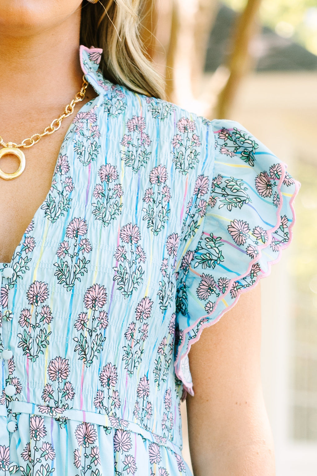 Learning To Grow Dress, Blue Floral