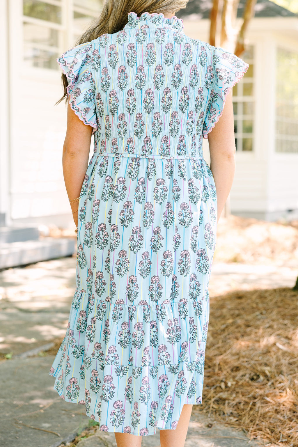 Learning To Grow Dress, Blue Floral