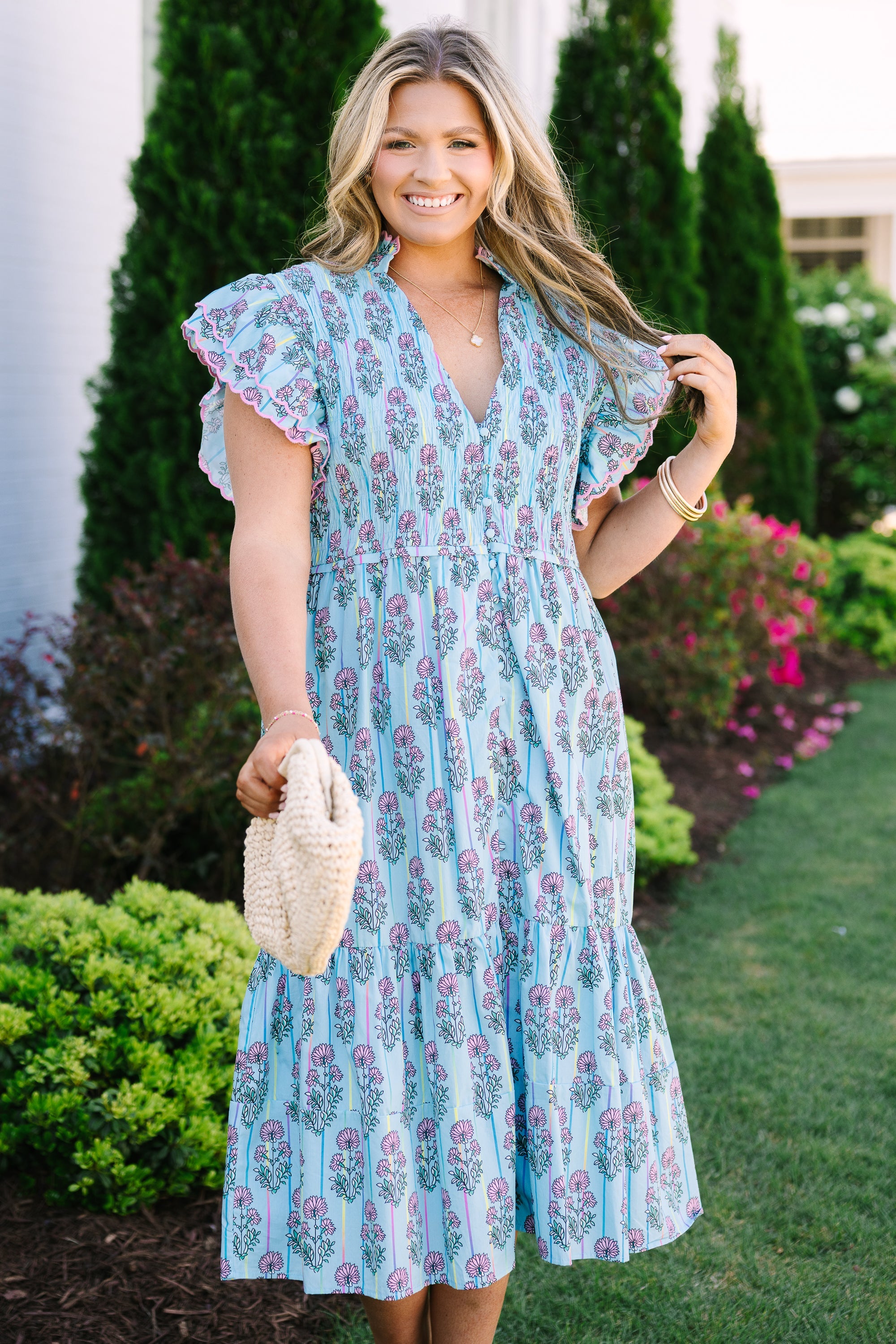 Learning To Grow Dress, Blue Floral
