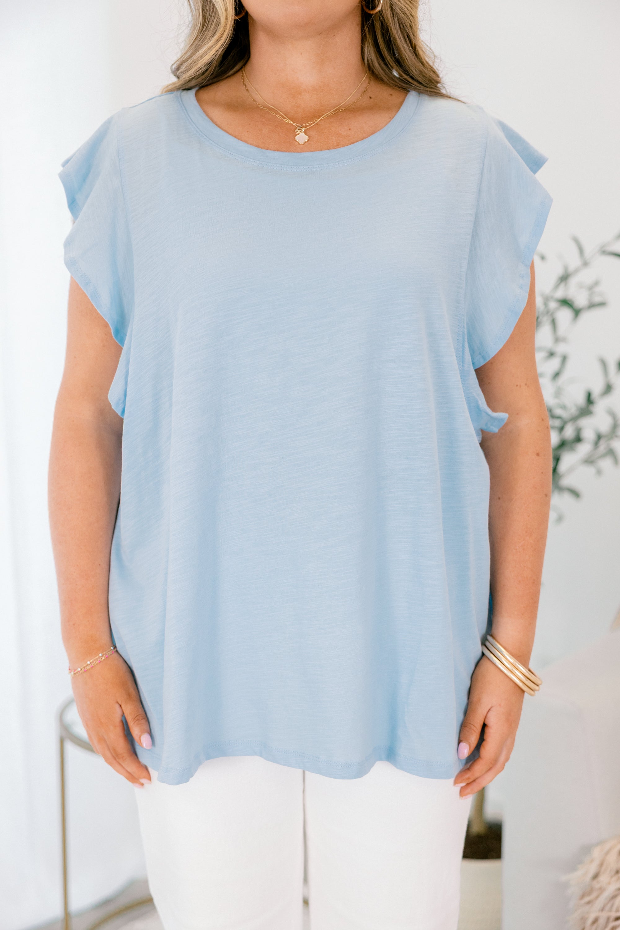 Leave Your Lover Top, Light Blue