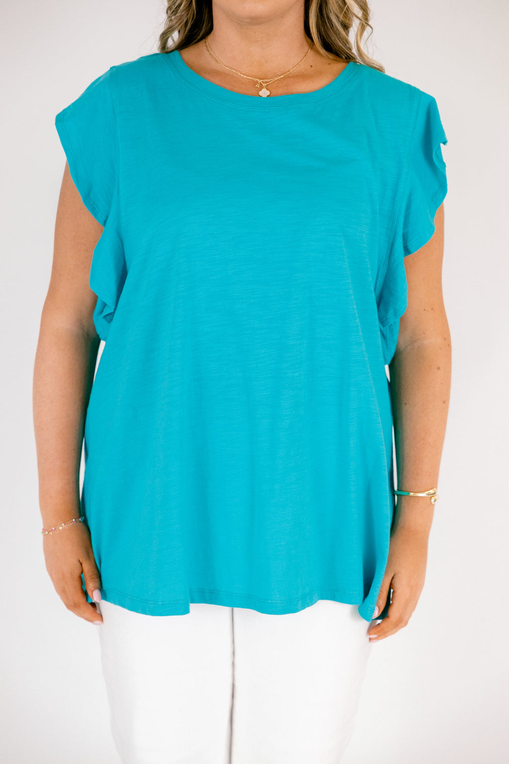 Leave Your Lover Top, Teal
