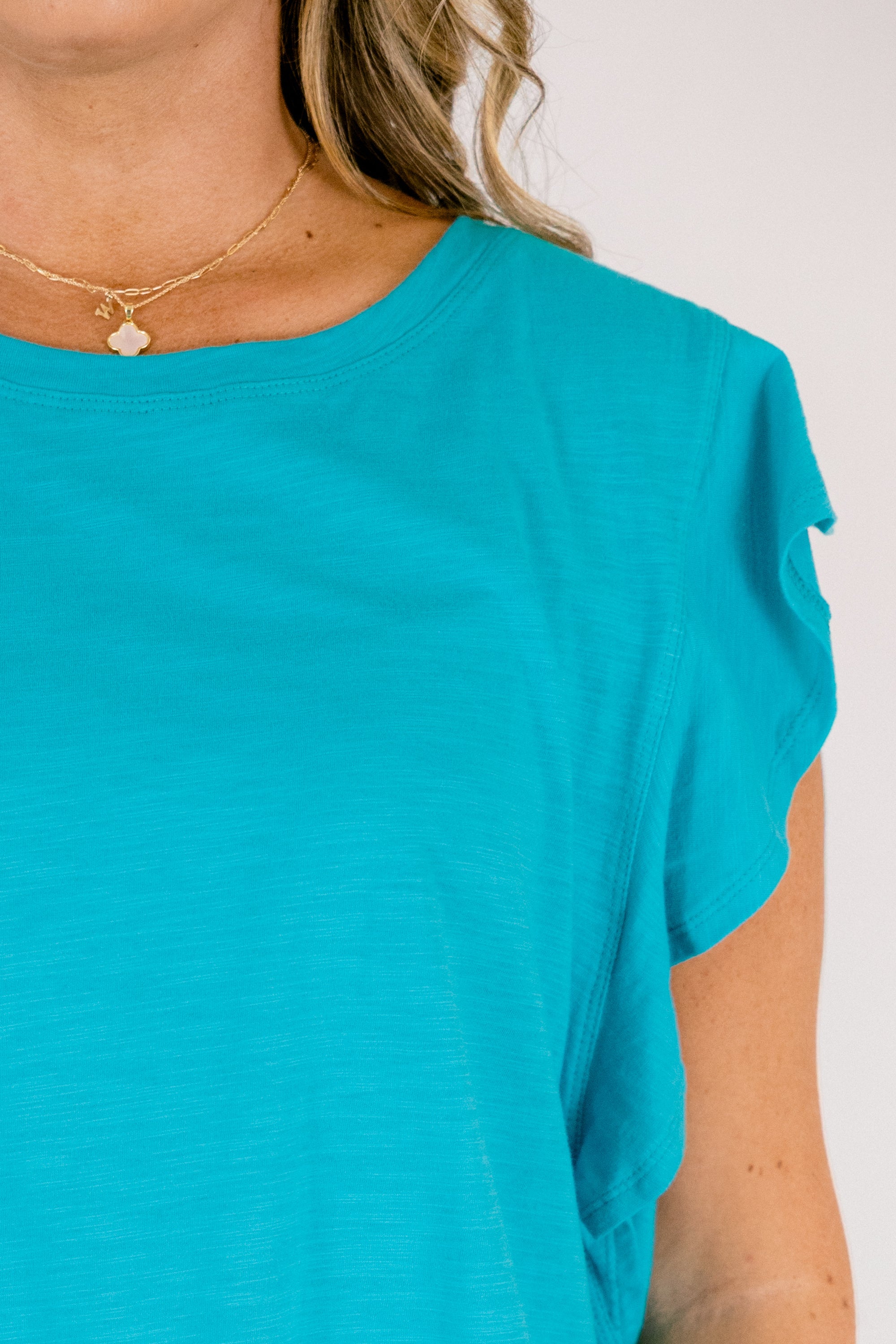 Leave Your Lover Top, Teal