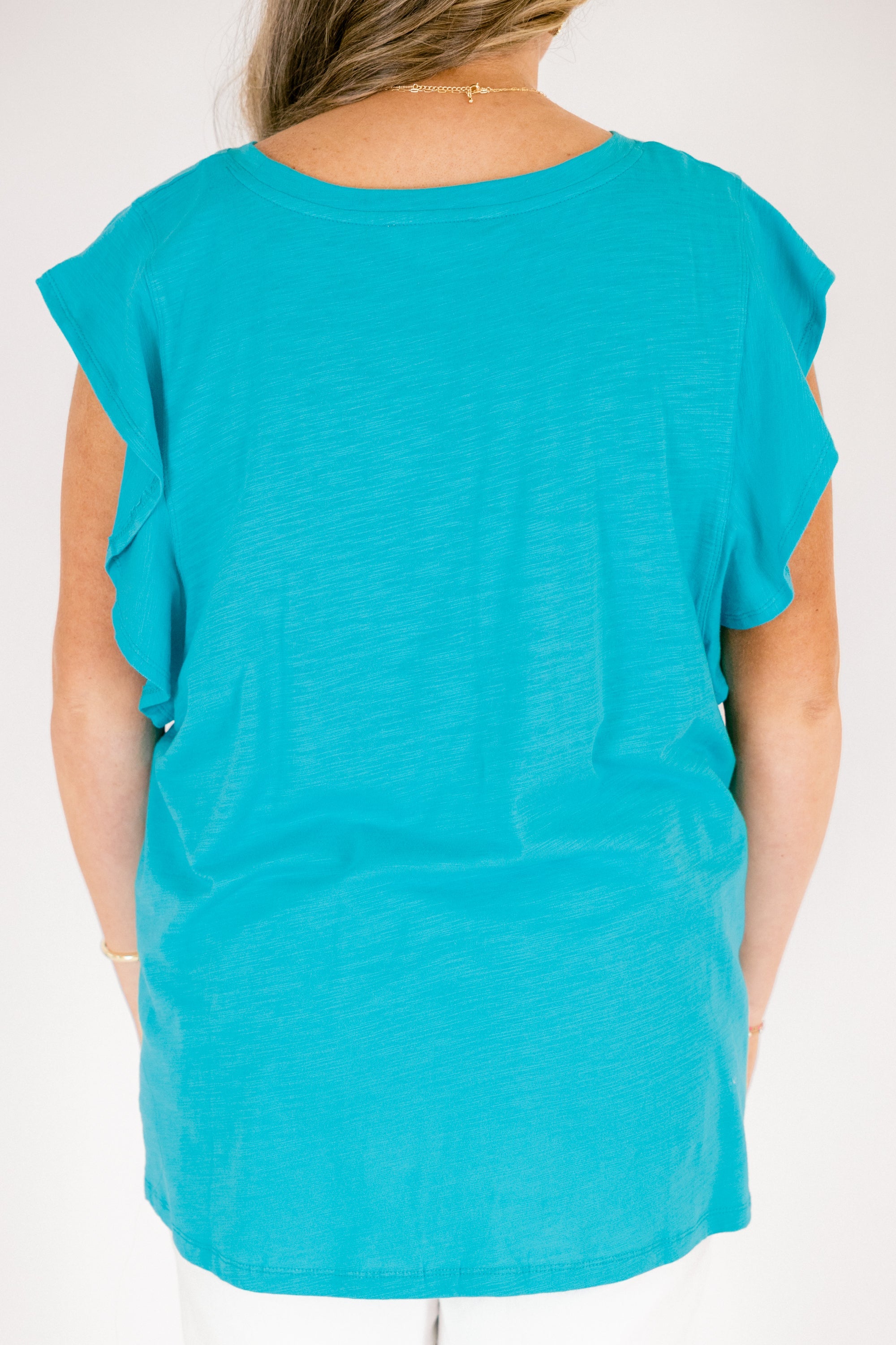 Leave Your Lover Top, Teal