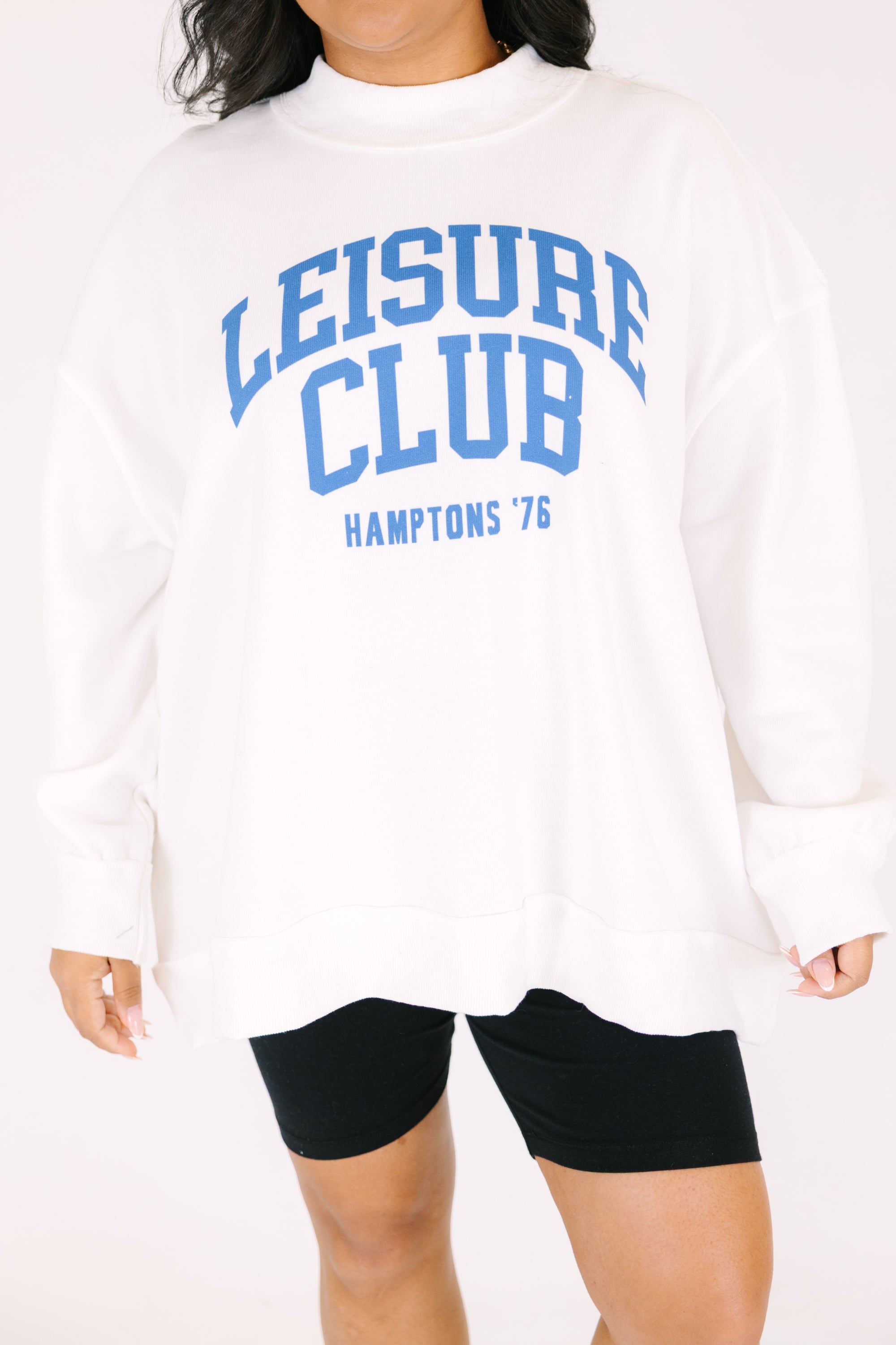 Leisure Club Mock Neck Pullover, Ivory