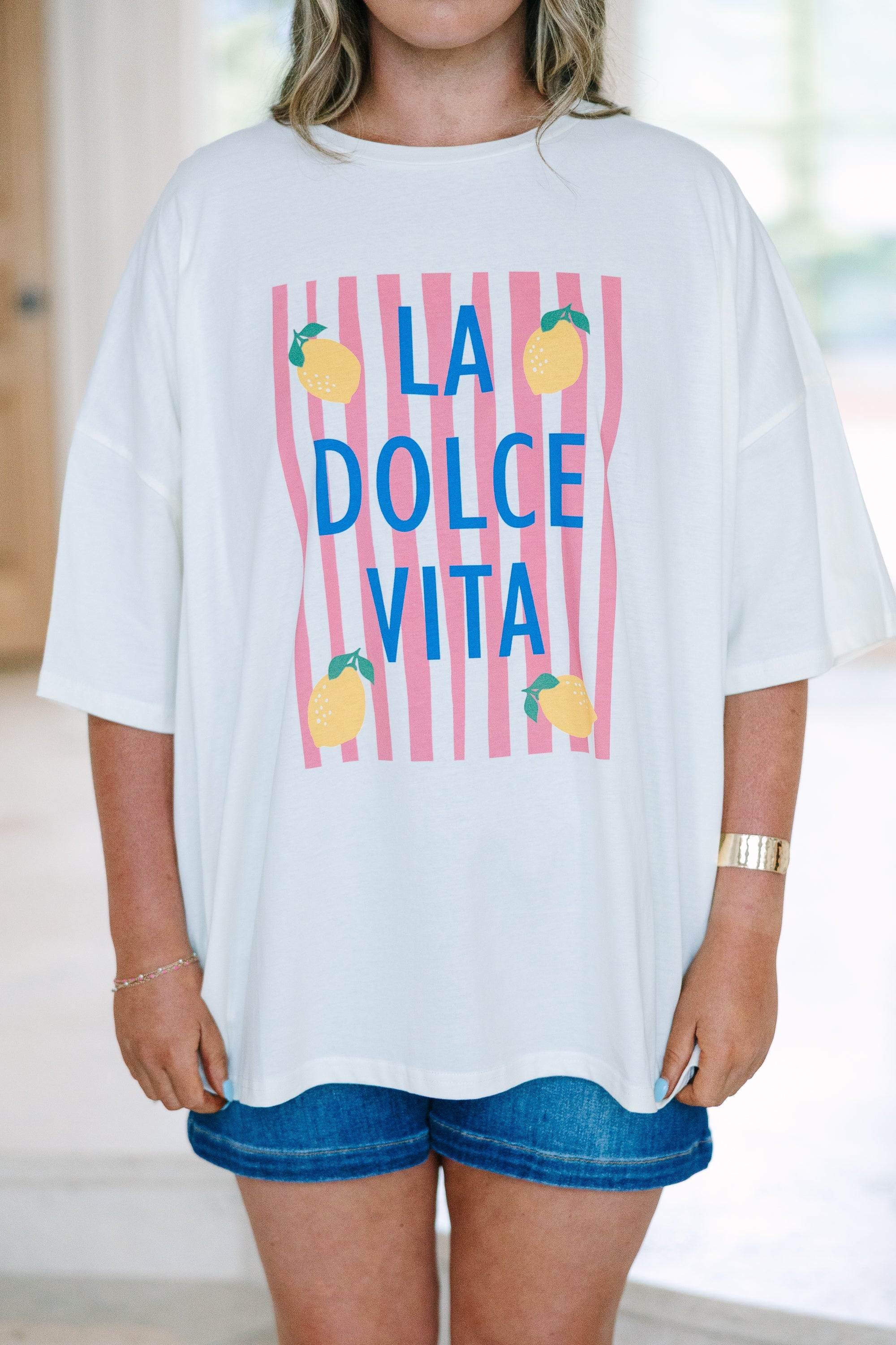 Lemon Dolce Boyfriend Tee, Ivory