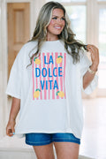 Lemon Dolce Boyfriend Tee, Ivory