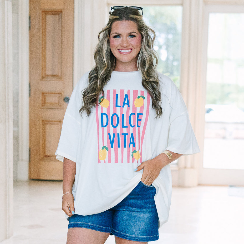 Lemon Dolce Boyfriend Tee, Ivory
