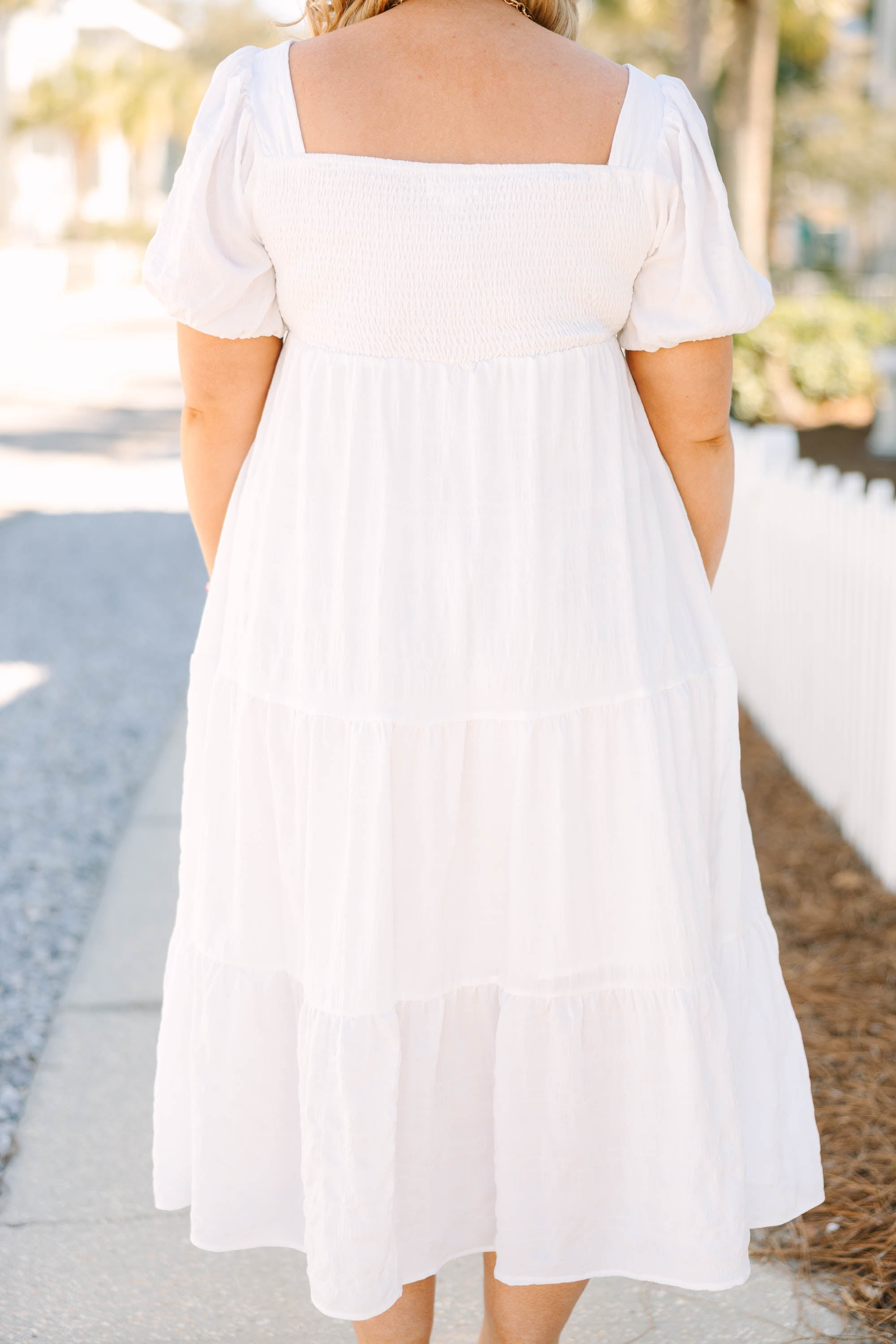 Let's Get Away Dress, White