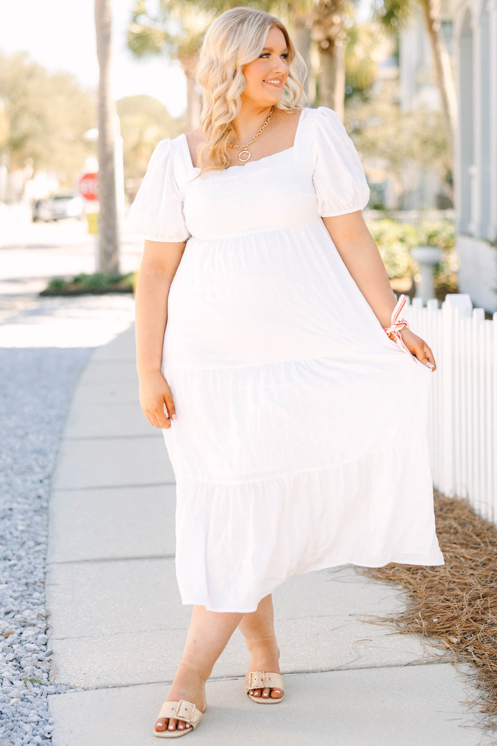 Let's Get Away Dress, White