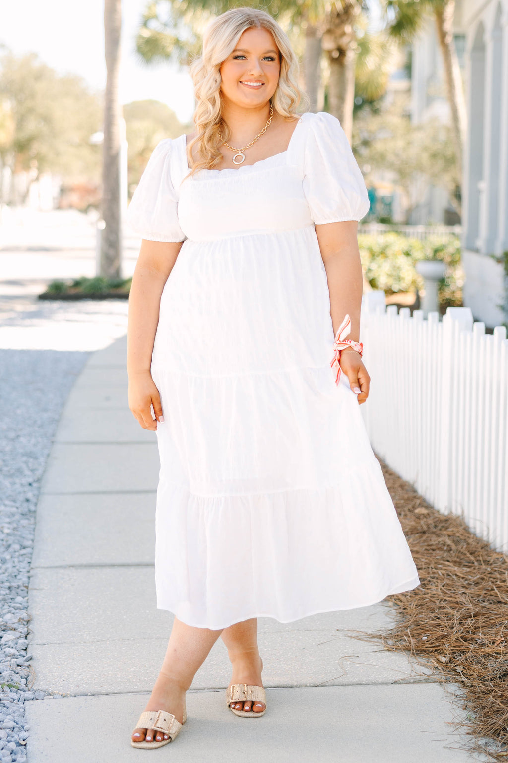 Let's Get Away Dress, White