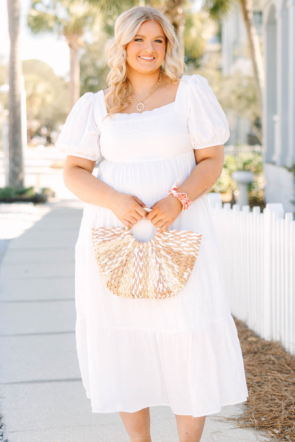 Let's Get Away Dress, White
