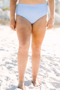 Let's Go Watch The Sunset Swim Bottom, Blue Gingham