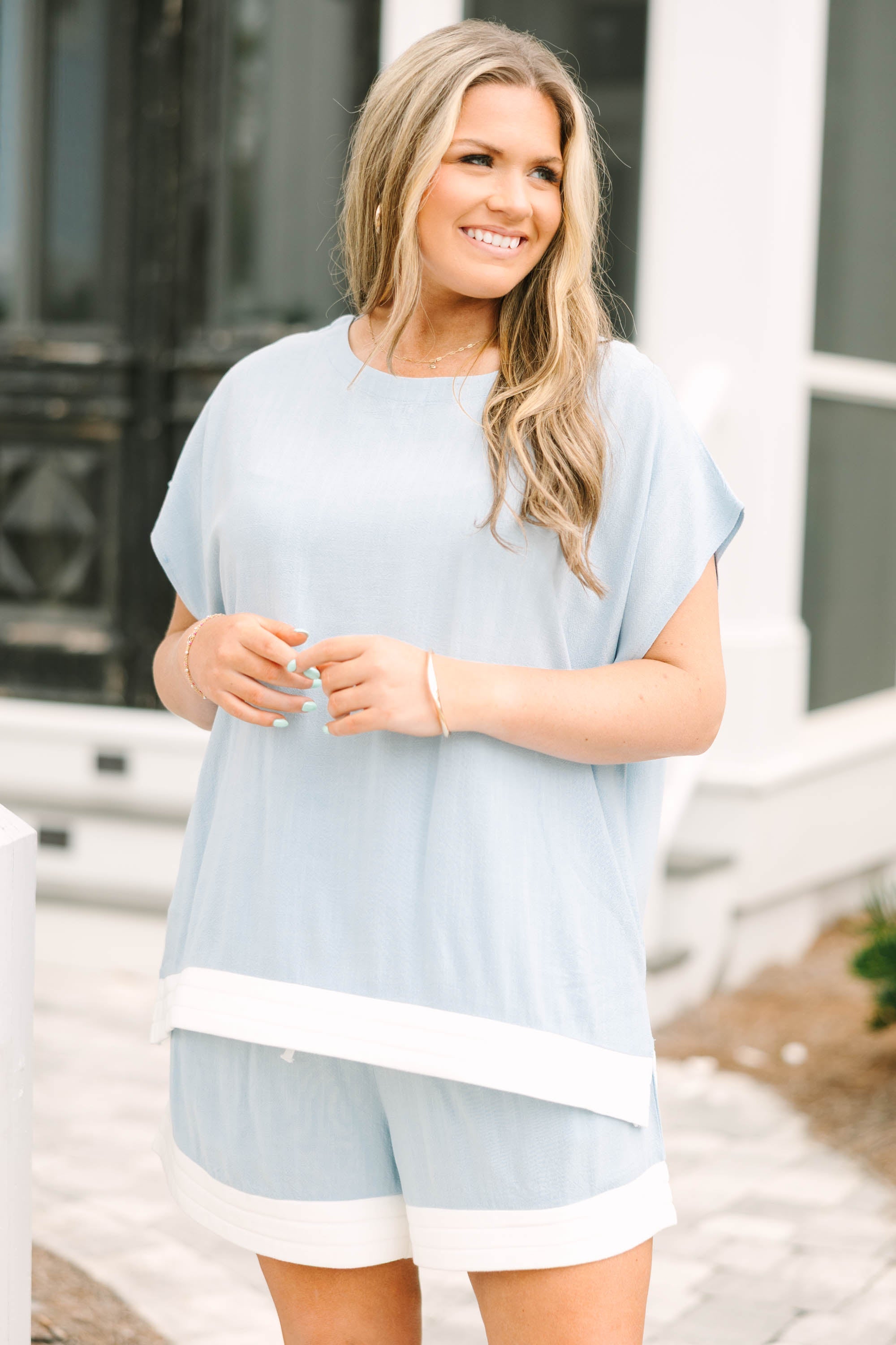 Limitless Time Top, Light Blue