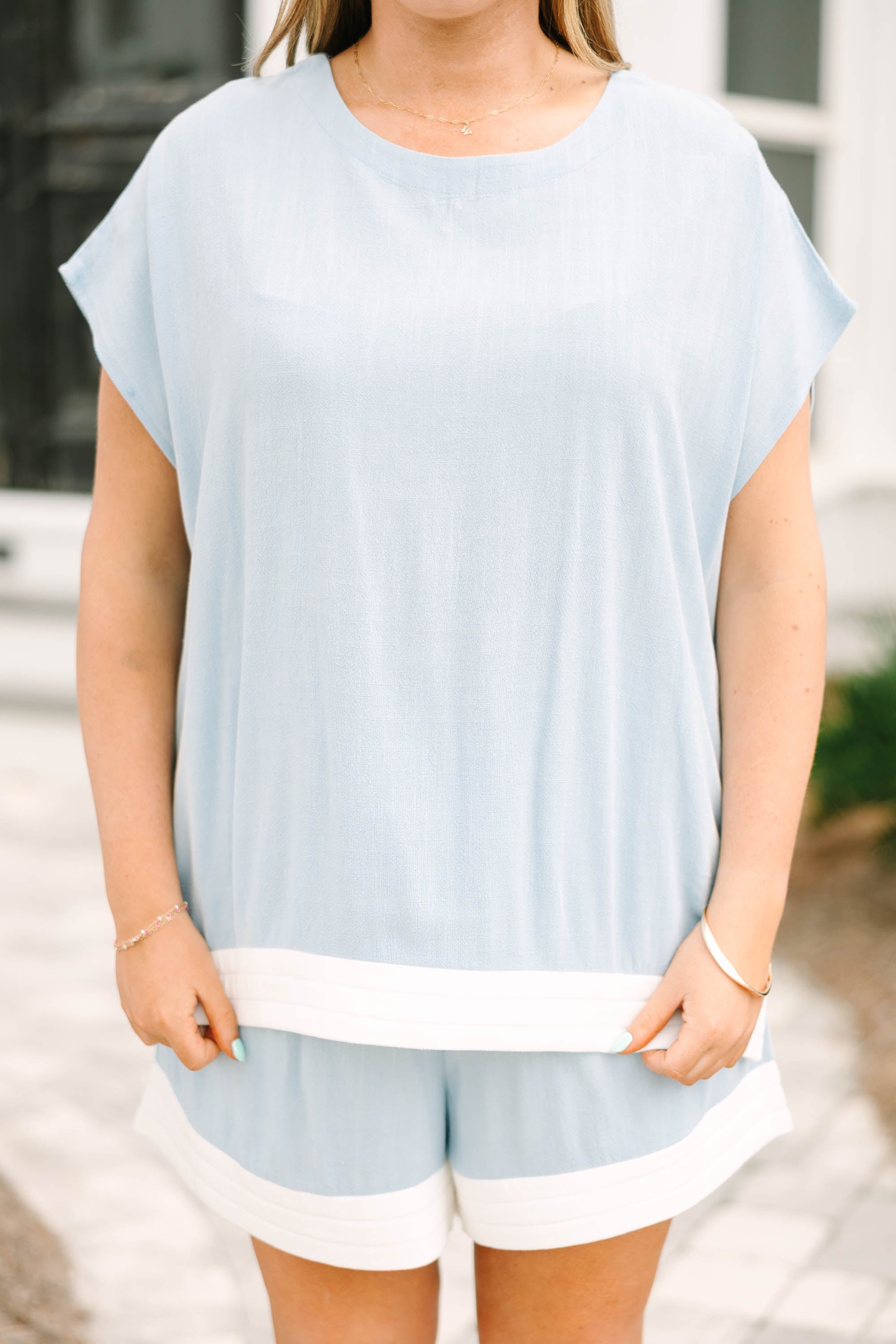 Limitless Time Top, Light Blue
