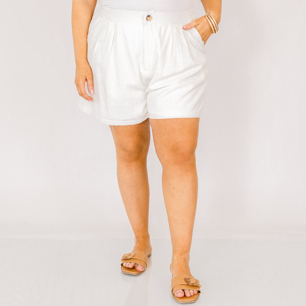 Live, Learn, And Adventure Shorts, Off White