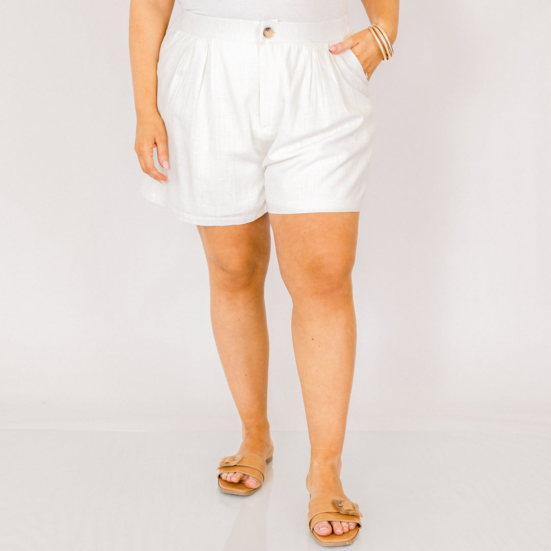 Live, Learn, And Adventure Shorts, Off White