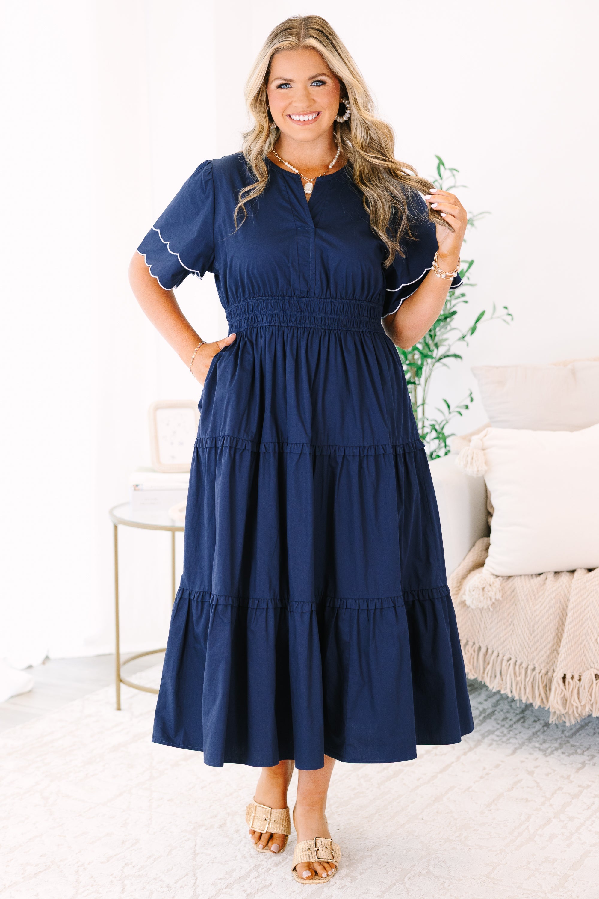 Living For The Classics Dress, Navy