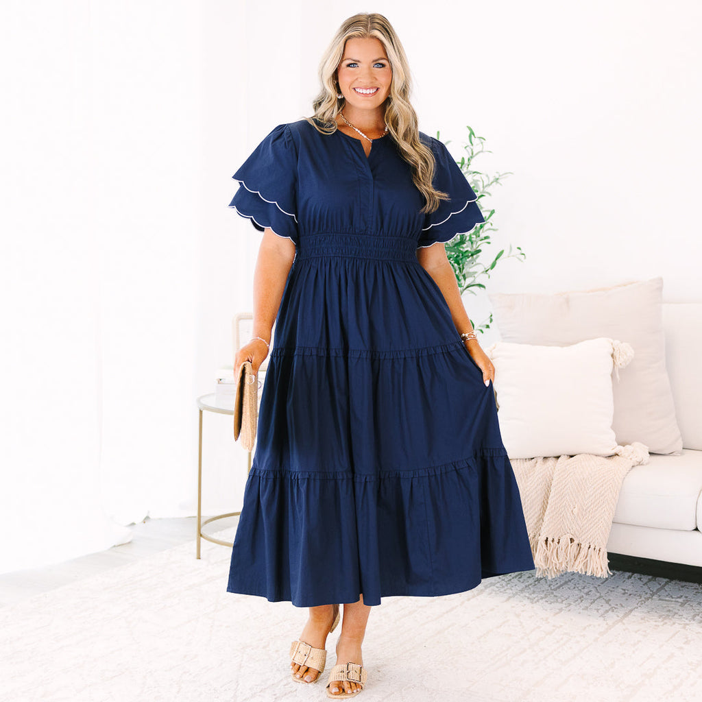 Living For The Classics Dress, Navy