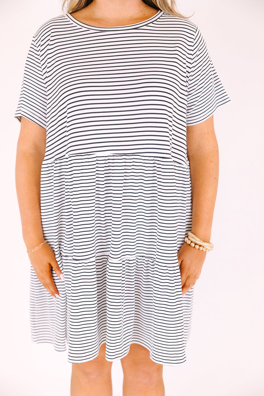 Long Distance Dress, Cream Stripe