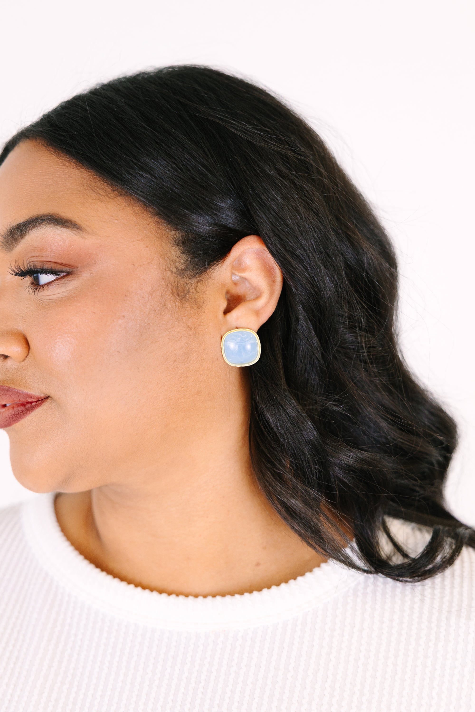 Look Into The Water Earrings, Blue