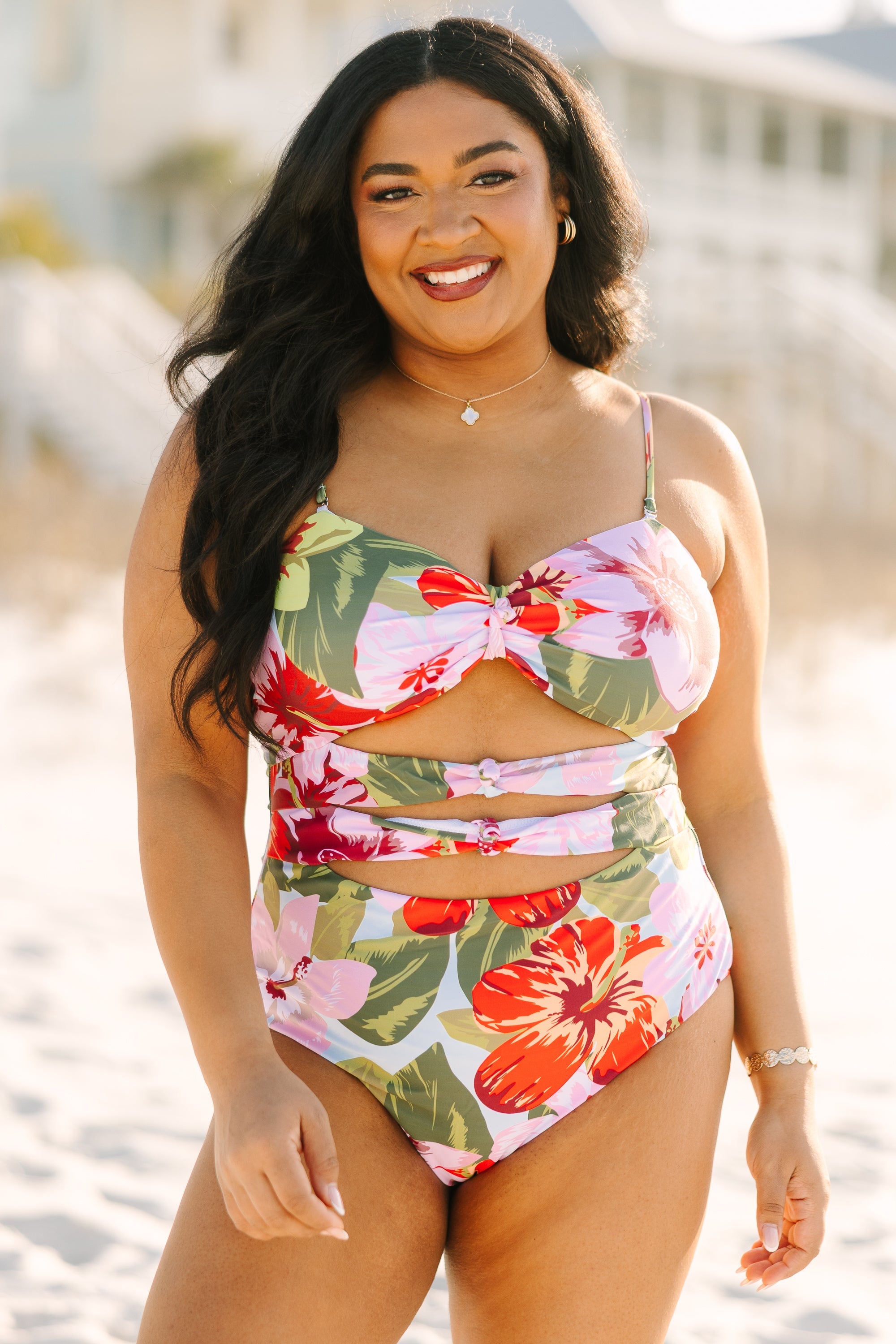 Lost In The Tide Swimsuit, Pink