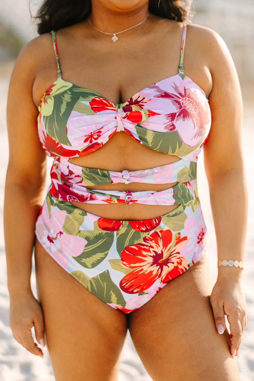 Lost In The Tide Swimsuit, Pink