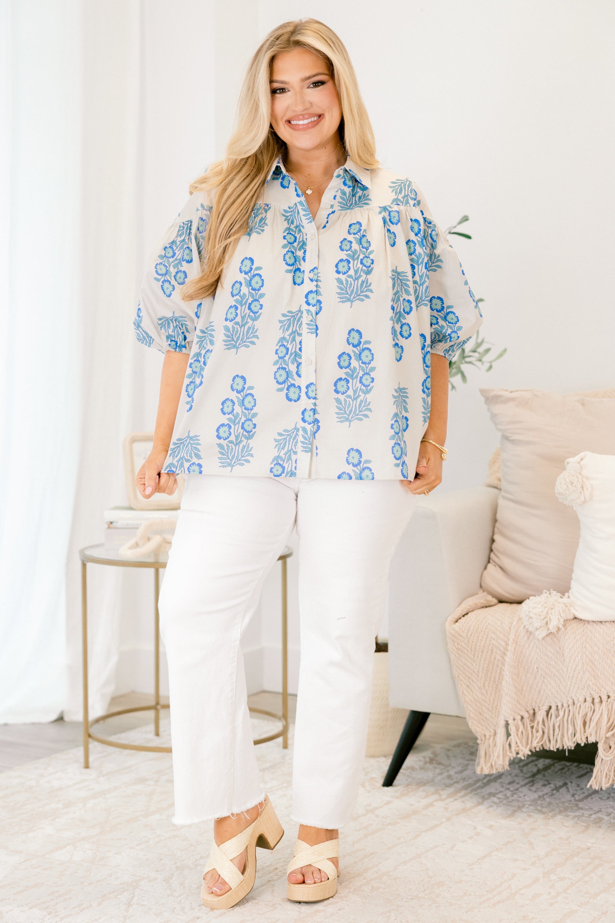Love Is All Around Blouse, Blue