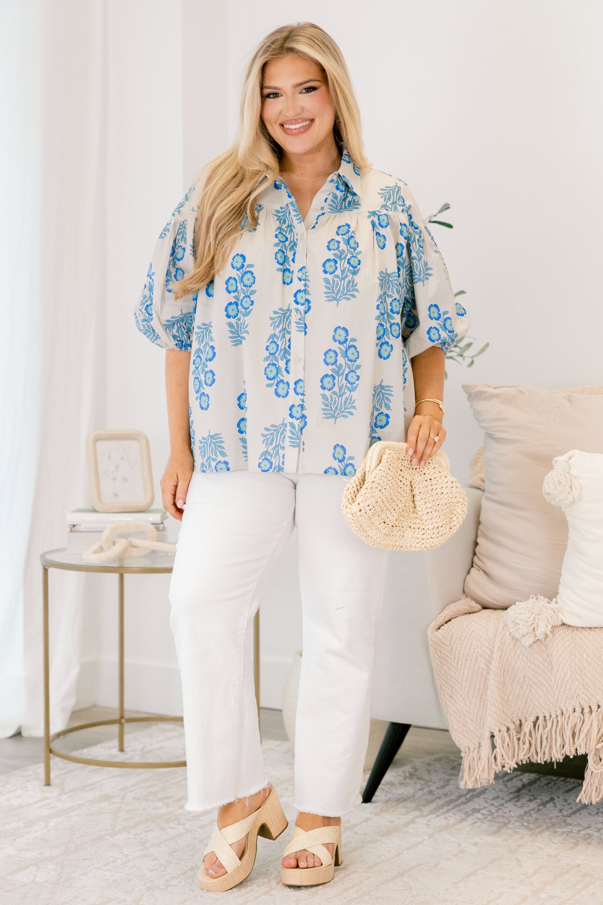 Love Is All Around Blouse, Blue