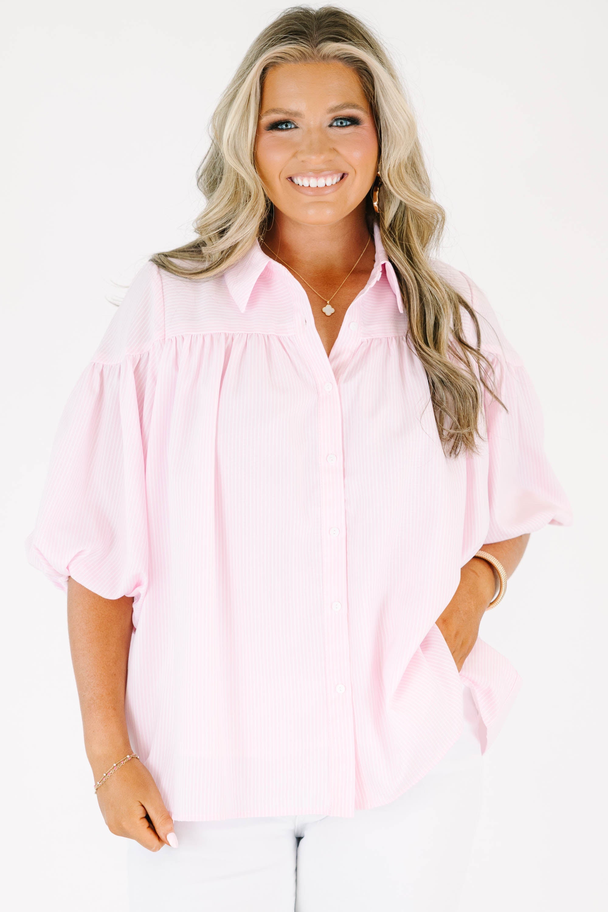Love Is All Around Blouse, Pink