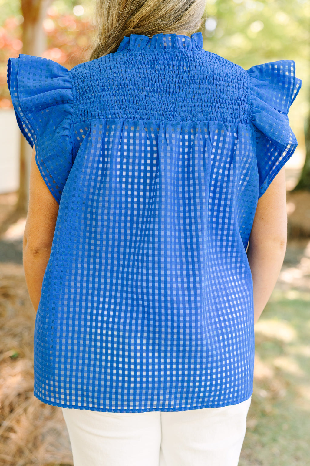 Love Like Mine Top, Blue Grid