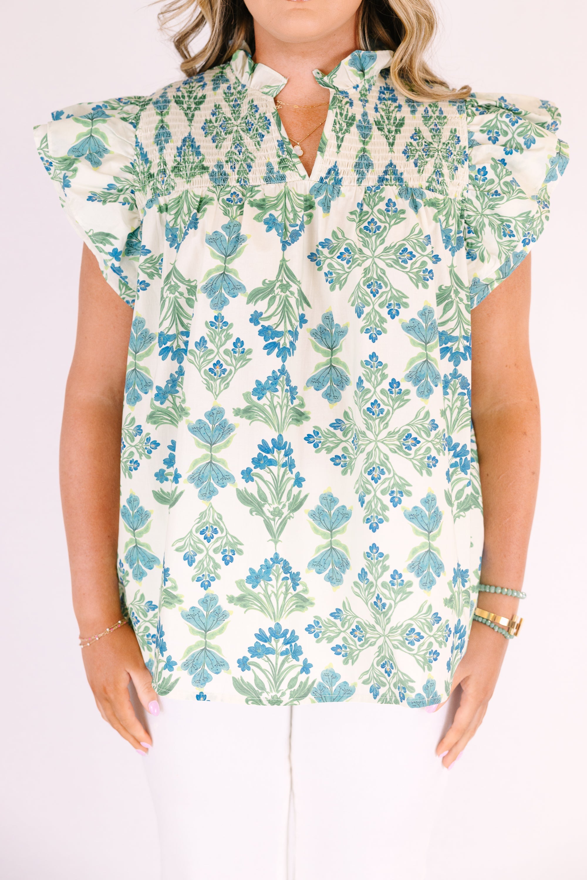 Love Like Mine Top, White-Blue