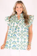 Love Like Mine Top, White-Blue