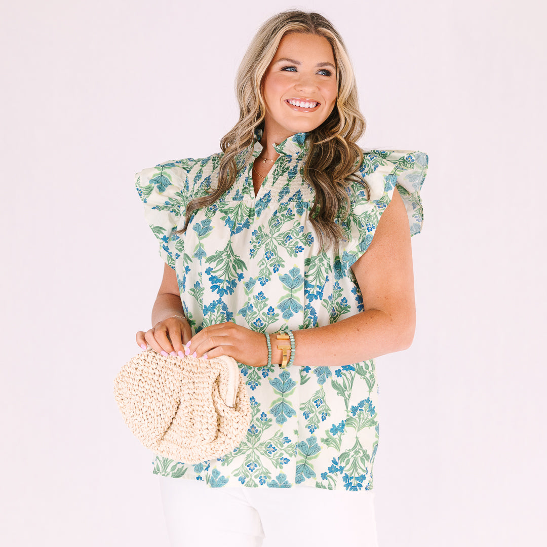 Love Like Mine Top, White-Blue