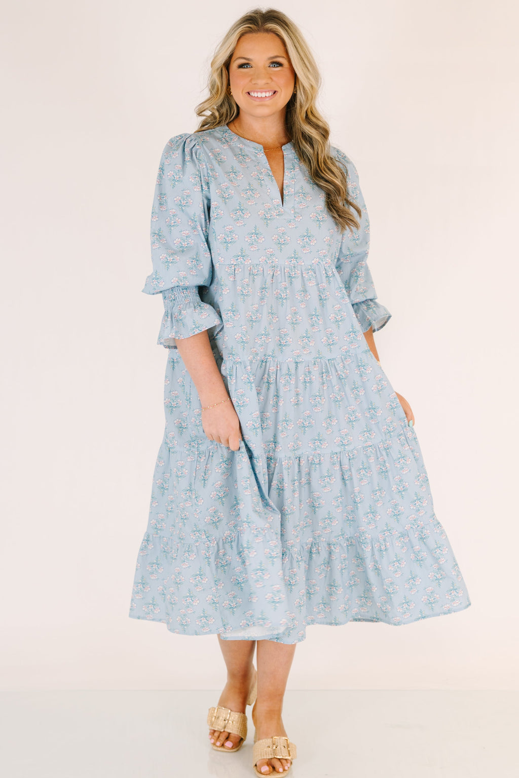 Love You So Dress, Blue Floral