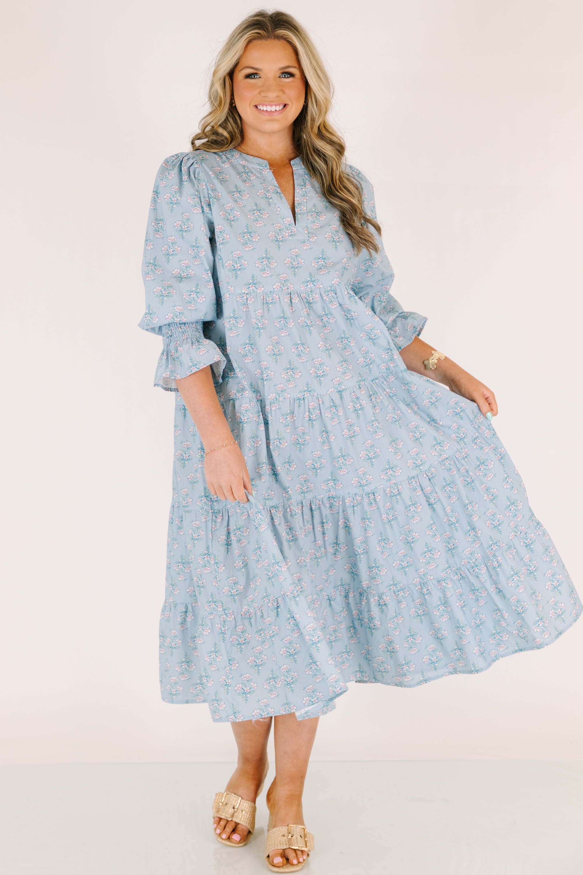 Love You So Dress, Blue Floral