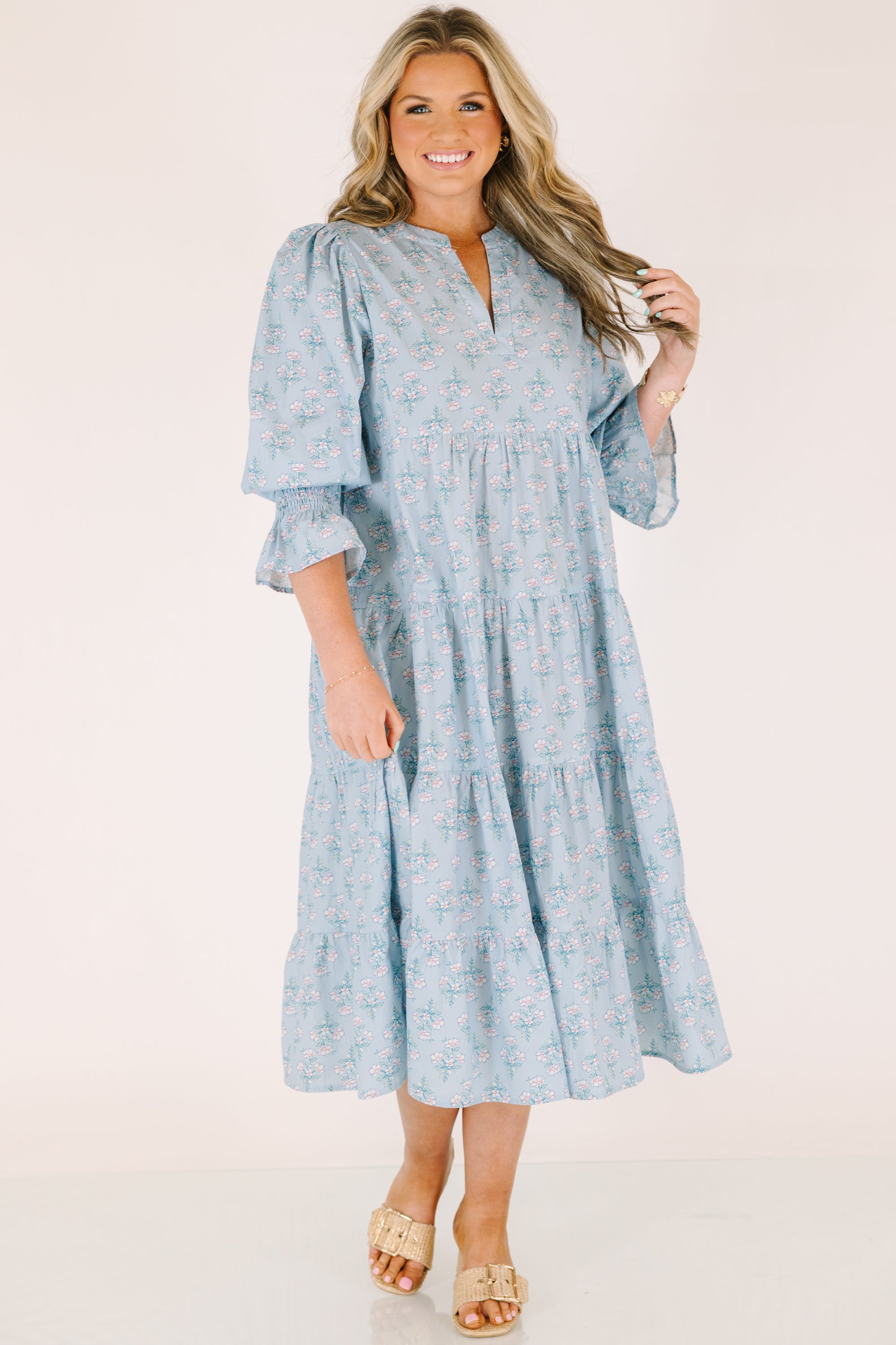 Love You So Dress, Blue Floral