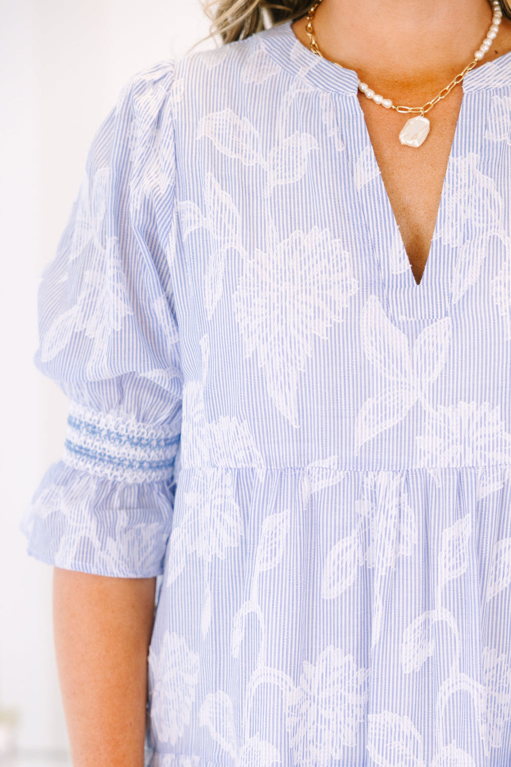 Love You So Dress, Blue Stripe