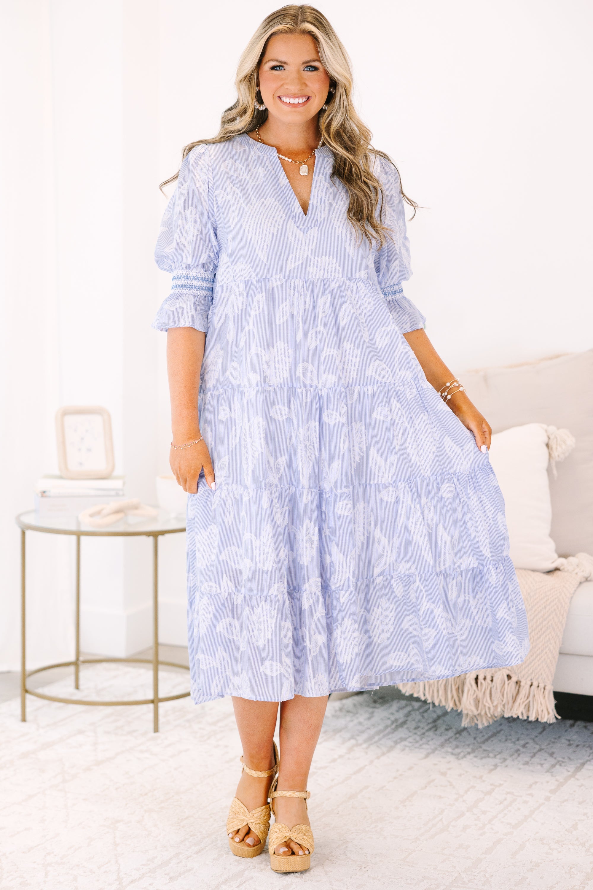 Love You So Dress, Blue Stripe
