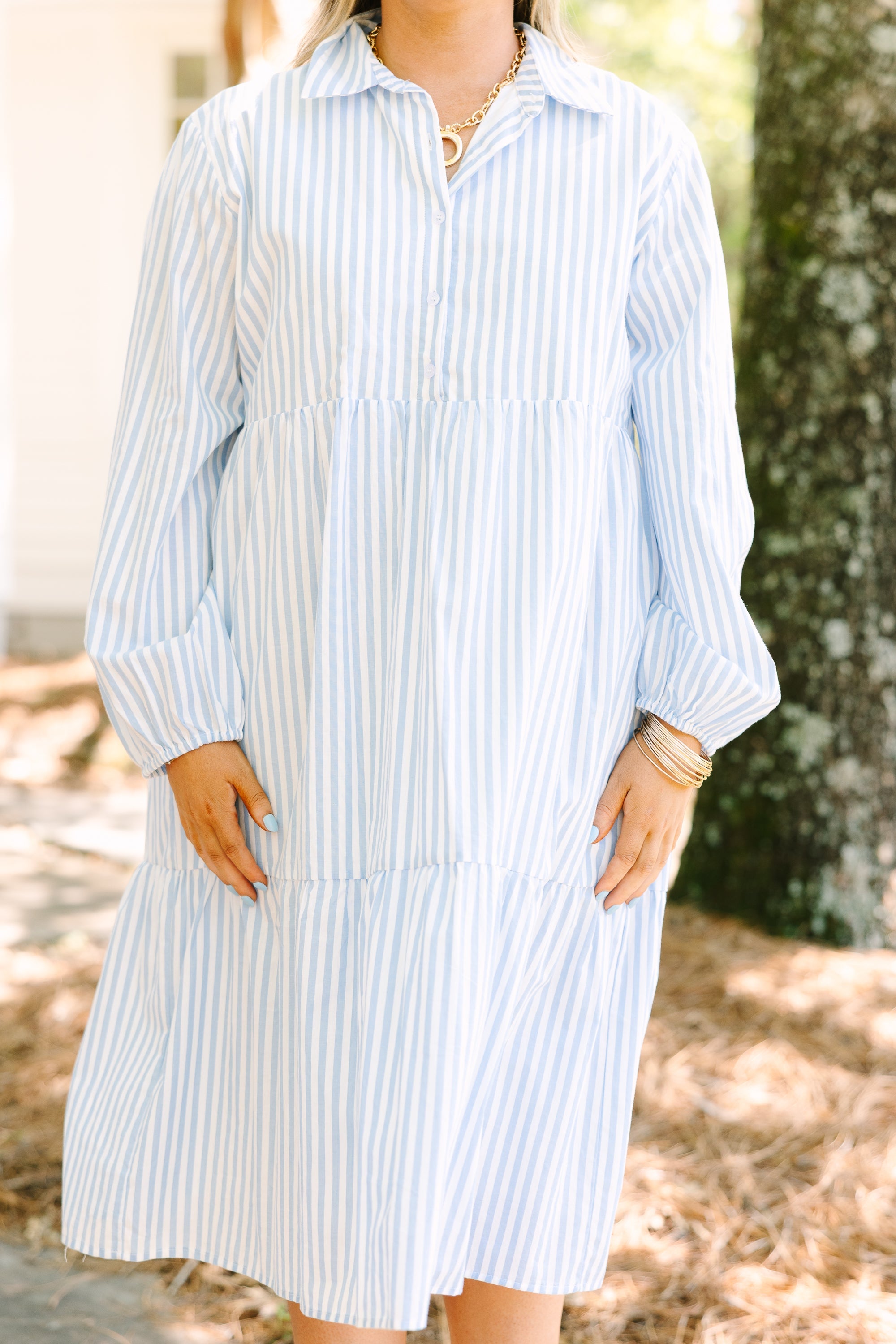Made For Malibu Dress, Blue Stripe