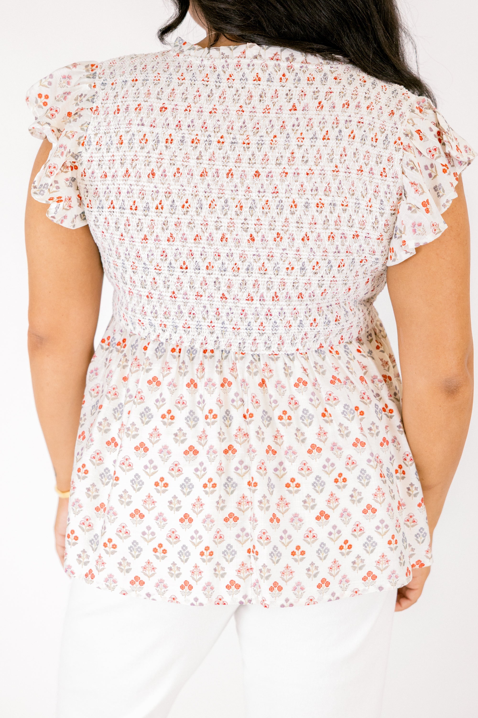 Making Moves Top, White Floral