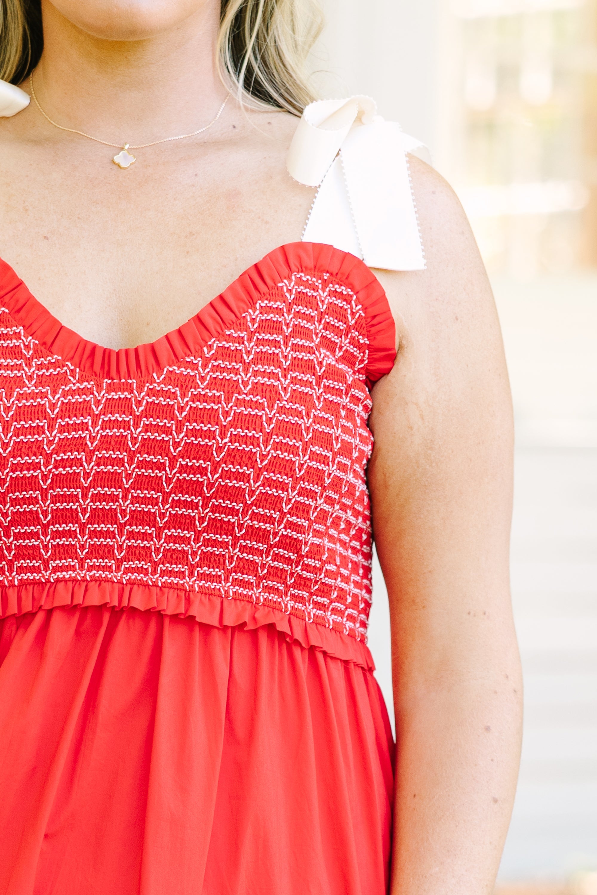 Midnight Garden Dress, Red