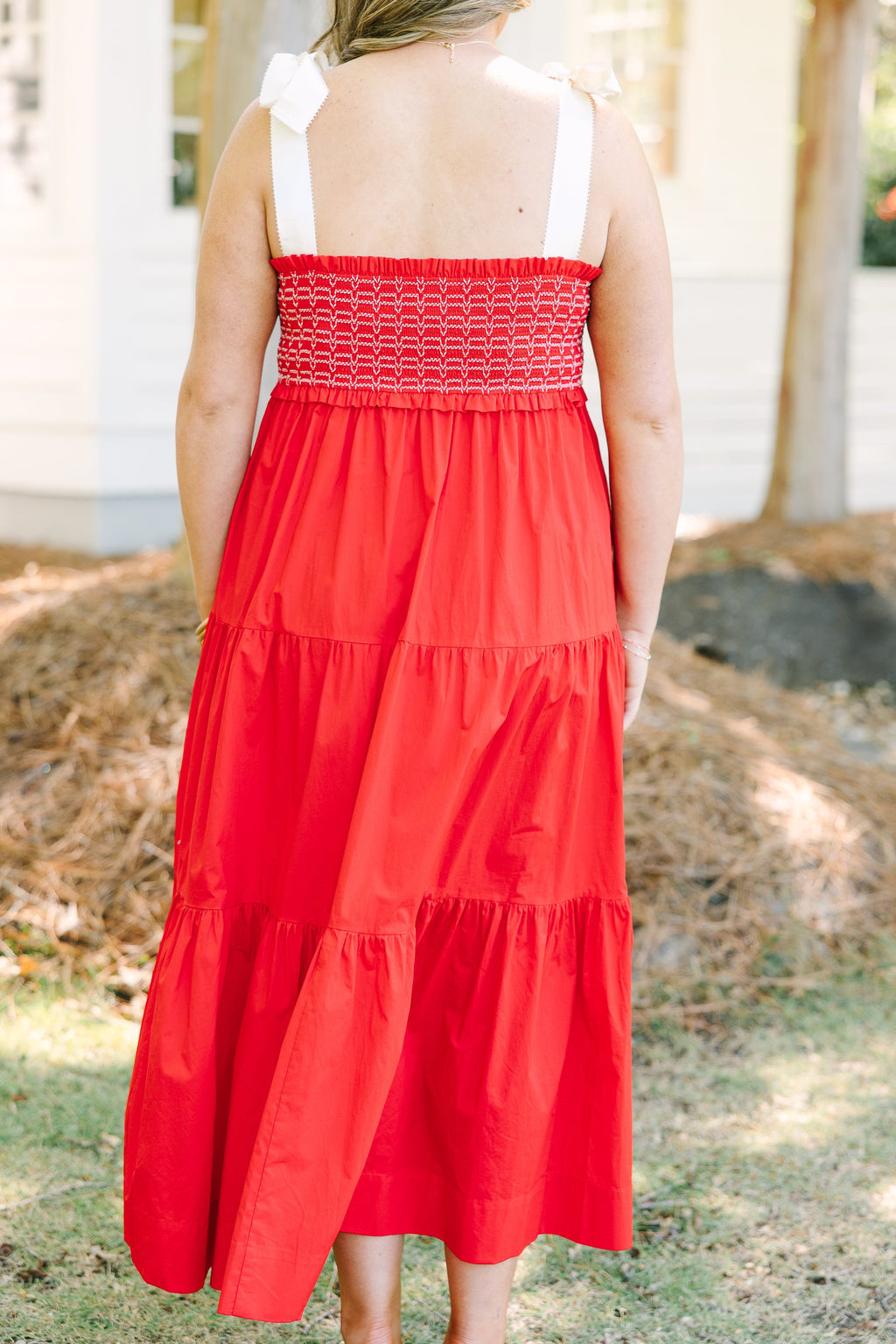 Midnight Garden Dress, Red